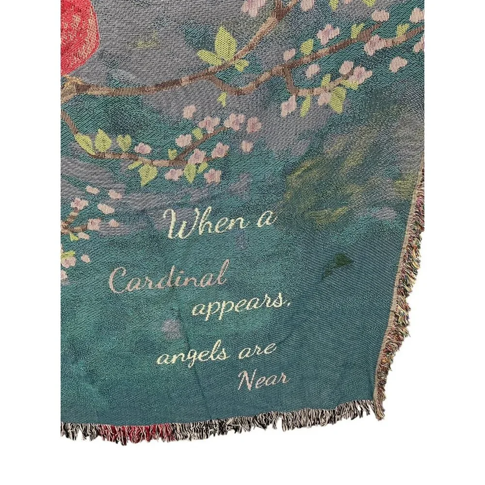 When a Cardinal Appears Tapestry Throw Blanket‎ 50x60 Multi-Color
